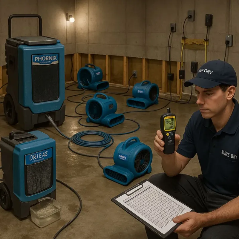 Structural Drying and Dehumidification process in South Pasadena, FL